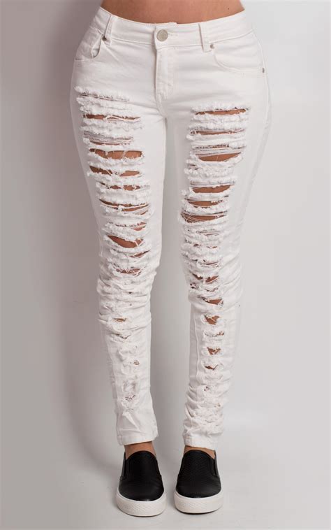 white ripped jeans